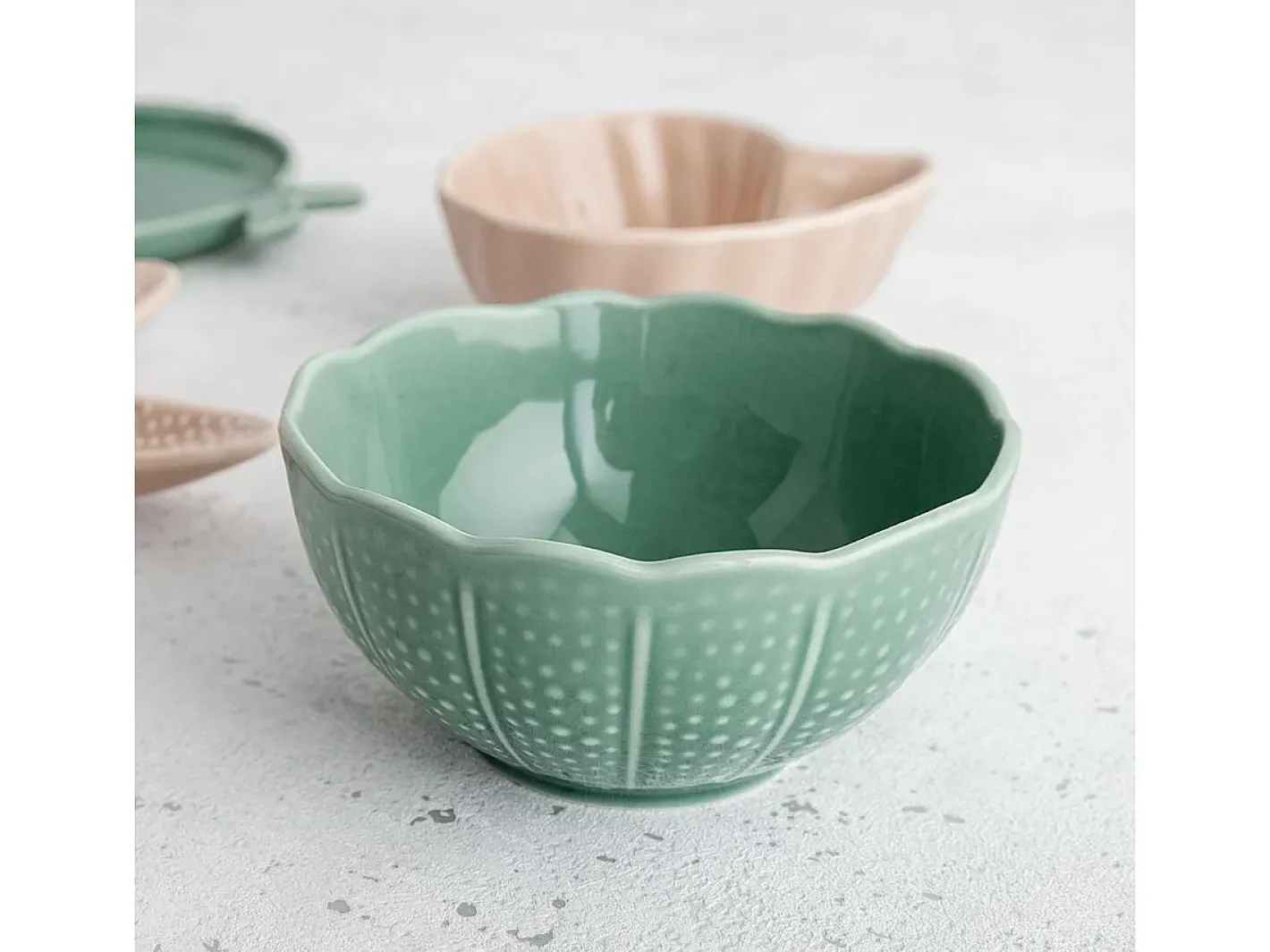 Best Pack de 6 cuencos Aura Stela Bidasoa porcelana Ø12x5 cm Verde