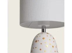 Ledkia Lámpara De Mesa-Pack de 2 Lámparas de Mesa Cerámica y Tela Argua Marfil