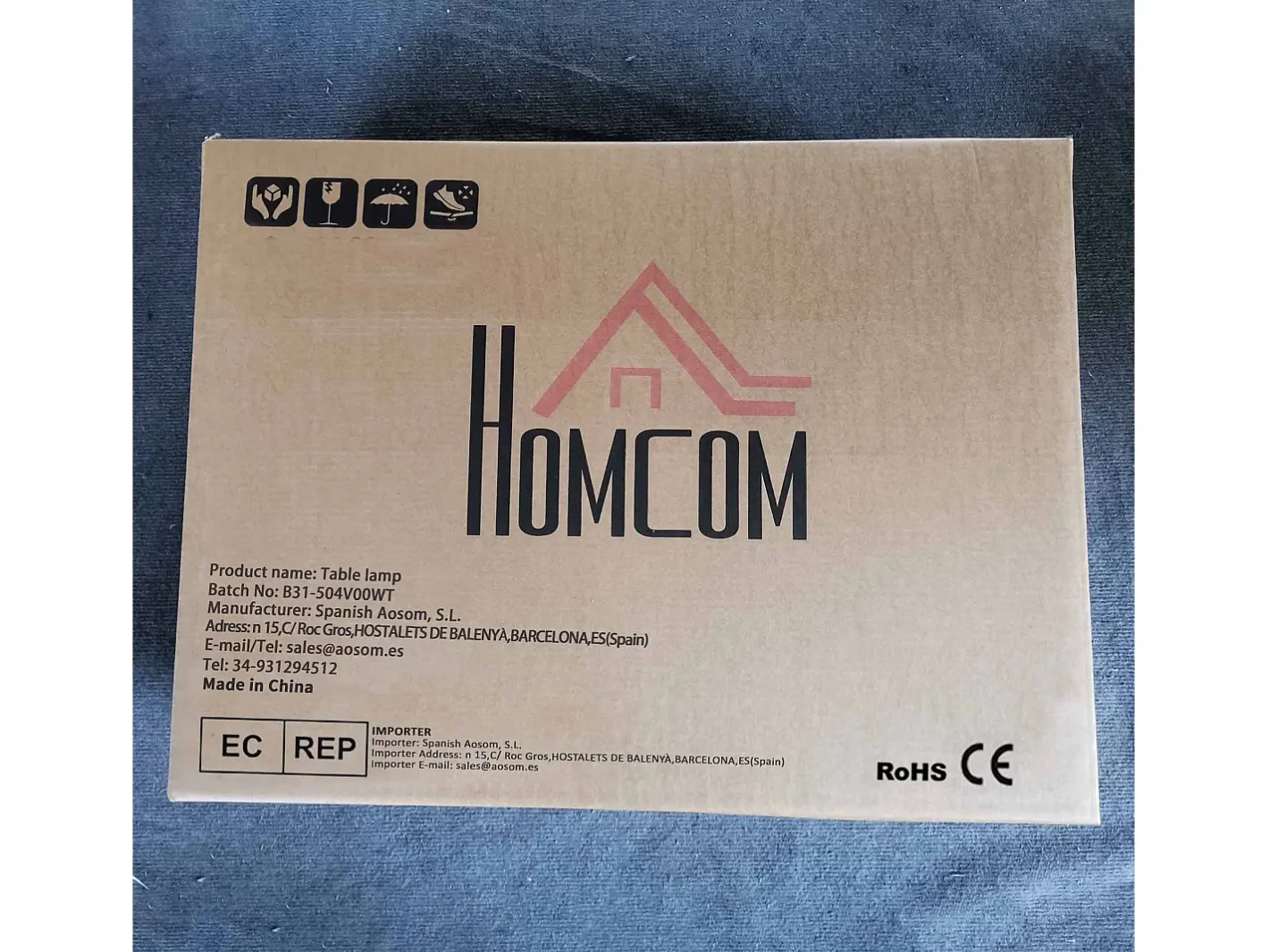 Homcom Lámpara De Mesa-Pack de 2 lámparas Flow luz LED Bluetooth 32,5x6x6 cm Blanco