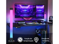 Homcom Lámpara De Mesa-Pack de 2 lámparas Flow luz LED Bluetooth 32,5x6x6 cm Blanco