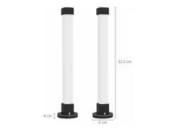 Homcom Lámpara De Mesa-Pack de 2 lámparas Flow luz LED Bluetooth 32,5x6x6 cm Blanco