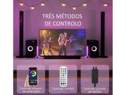 Homcom Lámpara De Mesa-Pack de 2 lámparas Flow luz LED Bluetooth 32,5x6x6 cm Blanco