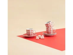 Pack de 6 tazas Kansas Quid porcelana 9 cl Rojo Discount