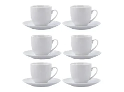 Pack de 6 tazas New Renova Quid con plato porcelana 20cl Blanco New