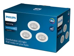 Ledkia Pack de 3 Unidades Foco Downlight LED 4.5W Taragon Corte Ø 70 mm 2700K Blanco Best