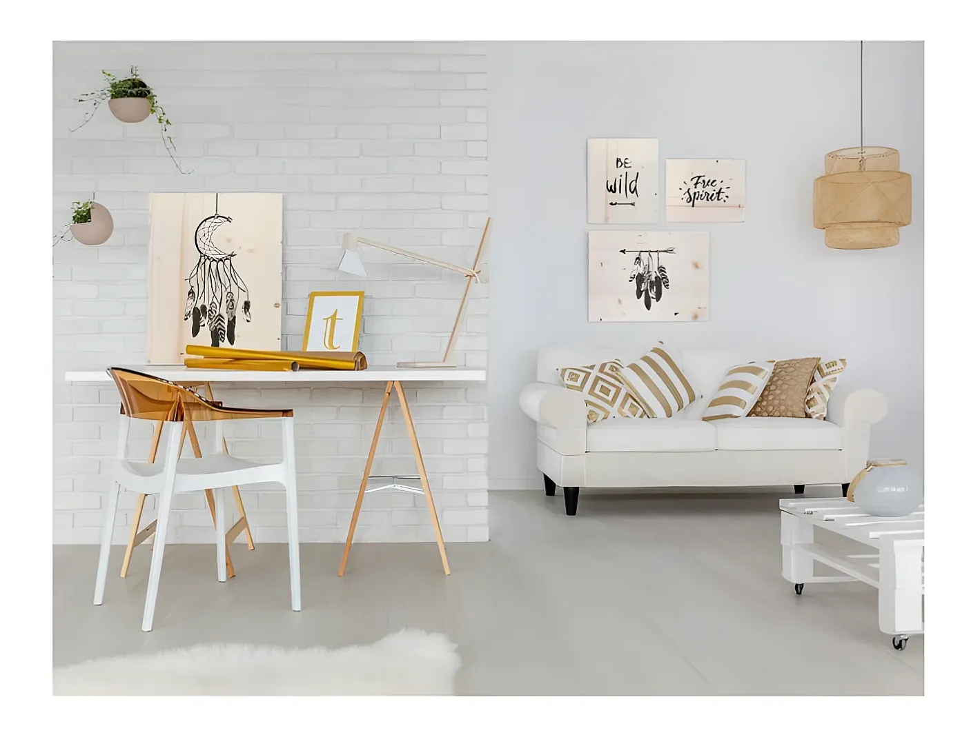 DECOWOOD Pack de cuadros con motivos Boho Blanco Discount