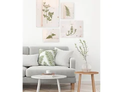 Online DECOWOOD Pack de cuadros con motivos Botánicos Blanco