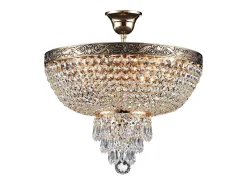 Outlet Maytoni Palace Plafón Semi Empotrado Oro Antiguo & Cristal, 5 Luces, E27 Dorado