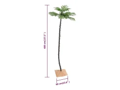 vidaxl Iluminación Exterior-Palmera artificial con 252 LED blanco cálido 400 cm Verde