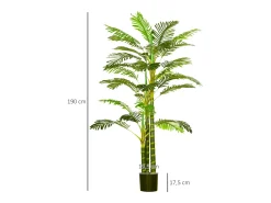 Palmera artificial de 190 cm, planta decorativa de plástico, con maceta, para salón, dormitorio y oficina, color (19,5 x 19,5 x 190 cm) Verde Clearance