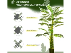 Palmera artificial de 190 cm, planta decorativa de plástico, con maceta, para salón, dormitorio y oficina, color (19,5 x 19,5 x 190 cm) Verde Clearance