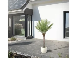 ML-DESIGN Palmera artificial de 150 cm, planta artificial grande, palmera tropical artificial, planta artificial, planta falsa decorativa Verde Outlet
