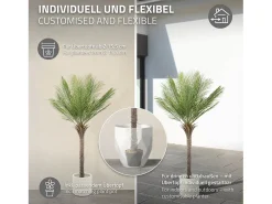 ML-DESIGN Palmera artificial de 150 cm, planta artificial grande, palmera tropical artificial, planta artificial, planta falsa decorativa Verde Outlet