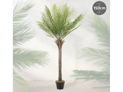 ML-DESIGN Palmera artificial de 150 cm, planta artificial grande, palmera tropical artificial, planta artificial, planta falsa decorativa Verde Outlet
