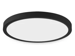 NETTLIFE Plafón-Panel LED , lámpara de techo redonda negra plana, iluminación de techo IP44 LED blanco neutro Negro