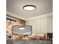NETTLIFE Plafón-Panel LED , lámpara de techo redonda negra plana, iluminación de techo IP44 LED blanco neutro Negro
