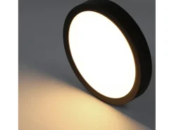 NETTLIFE Plafón-Panel LED , lámpara de techo redonda negra plana, iluminación de techo IP44 LED blanco neutro Negro