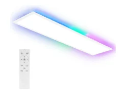 NETTLIFE Panel LED 100x25, luz de techo regulable, largo, retroiluminación RGB, cambio de color, 24 W, oficina, cálido, neutro Blanco