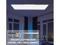 Online NETTLIFE Panel LED 120x30, luz de techo regulable, largo, retroiluminación RGB, cambio de color plana con control remoto, 36 W Blanco