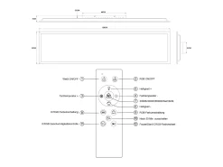 Online NETTLIFE Panel LED 120x30, luz de techo regulable, largo, retroiluminación RGB, cambio de color plana con control remoto, 36 W Blanco