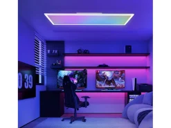 Online NETTLIFE Panel LED 120x30, luz de techo regulable, largo, retroiluminación RGB, cambio de color plana con control remoto, 36 W Blanco