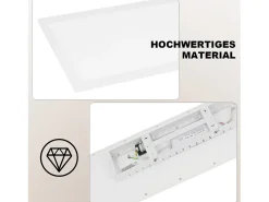 NETTLIFE Panel LED 100x25, luz de techo regulable, largo, RGB, cambio de color plana con control remoto, oficina, 24 W Blanco Discount