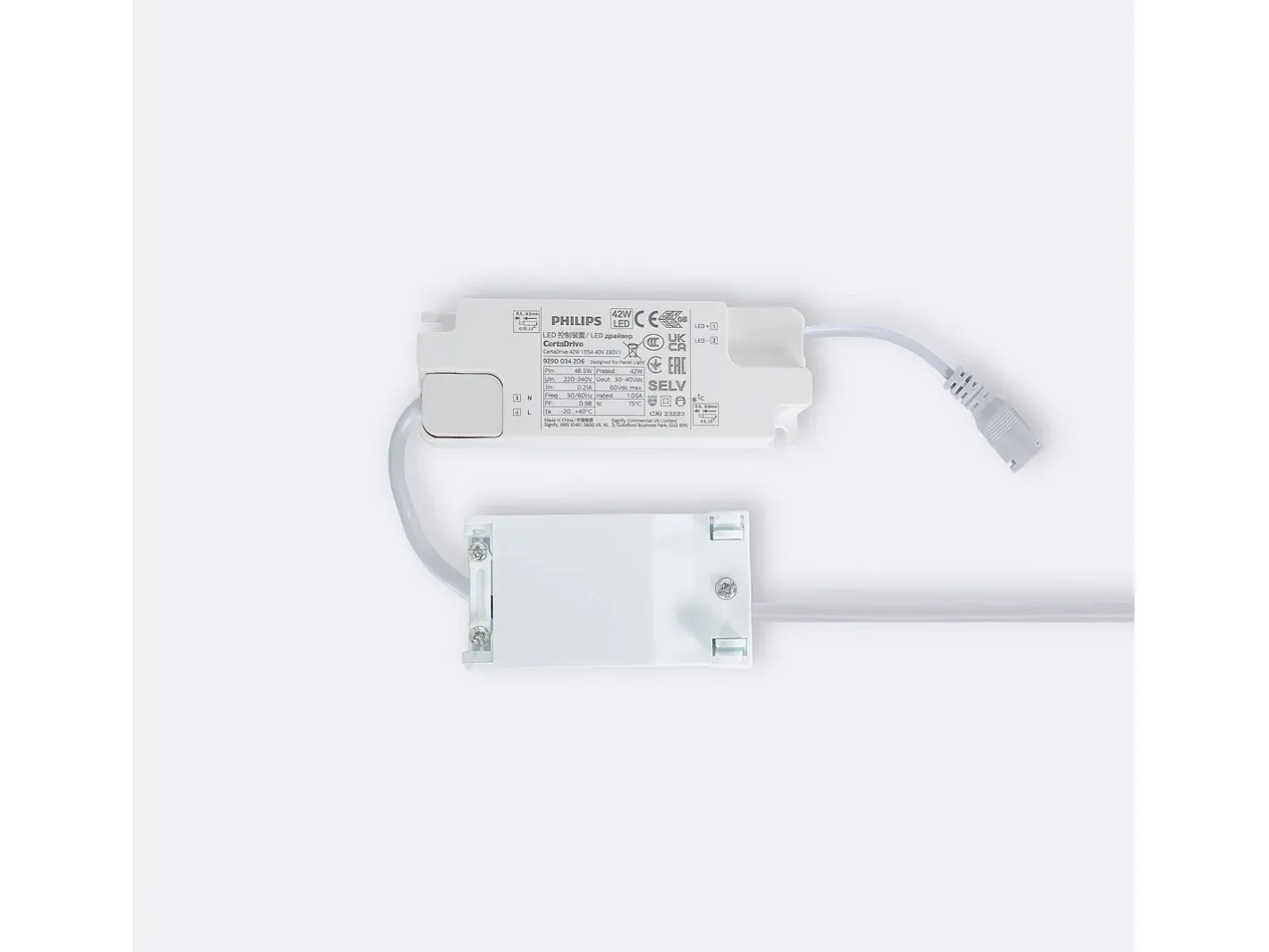 Ledkia Panel LED 60x60 cm 40W 4000lm con Caja de Conexiones Rápidas y Cable de Seguridad 6000K PHILIPS Certadrive Individual Frío Blanco Clearance