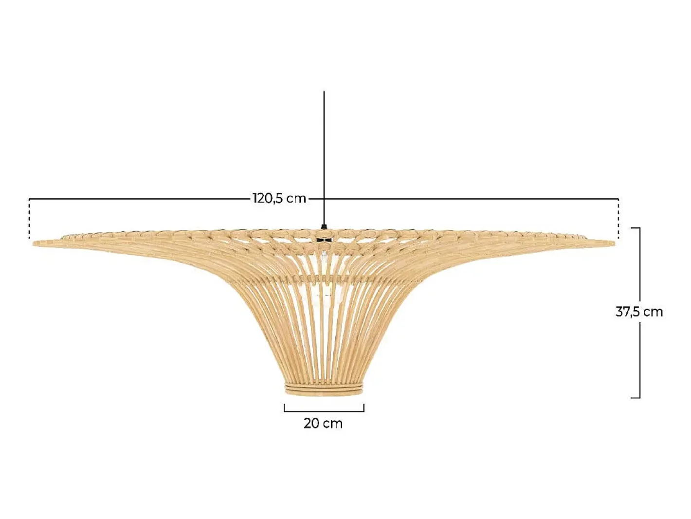 Rendez-Vous Déco Pantalla de 120,5 cm de diámetro en ratán natural - Olga Marru00f3n New