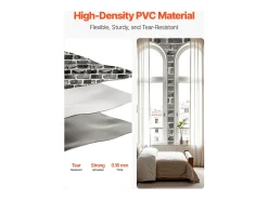 Papel Pintado Adhesivo de Pared SucceBuy, 45 cm x 10 m, Rollo de Papel Pintado Autoadhesivo en Vinilo, Motivo Ladrillo , para Revestimiento de Pared Gris