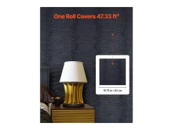 Papel Pintado-Papel Pintado Adhesivo de Pared SucceBuy, 40 cm x 10 m, Rollo Papel Pintado Autoadhesivo Vinilo, Motivo Textura Agrietada Negra, para Revestimiento de Pared Negro