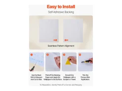 Outlet Papel Pintado Adhesivo de Pared SucceBuy, 45 cm x 10 m, Rollo Papel Pintado Autoadhesivo en Vinilo, Motivo Textura Madera Blanca, para Revestimiento de Pared Blanco