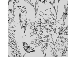 New Papel Pintado Adhesivo de Pared SucceBuy, 45 cm x 10 m, Rollo Papel Pintado Autoadhesivo Vinilo, Motif Floral Botánico , Impermeable Blanco