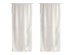 Sale DECOSTAR Par de cortinas rectas pequeñas con acabado de varilla pasante Blanco