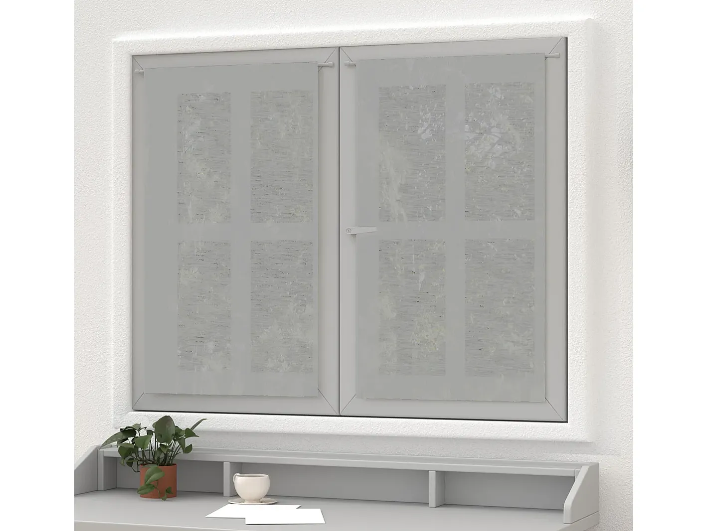 New Soleil d'ocre Par de visillos de lino Visillo 60x90 cm LINO , por Gris