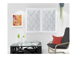 Soleil d'ocre Par de visillos para ventana 60x120 cm MAUD , por Blanco Hot