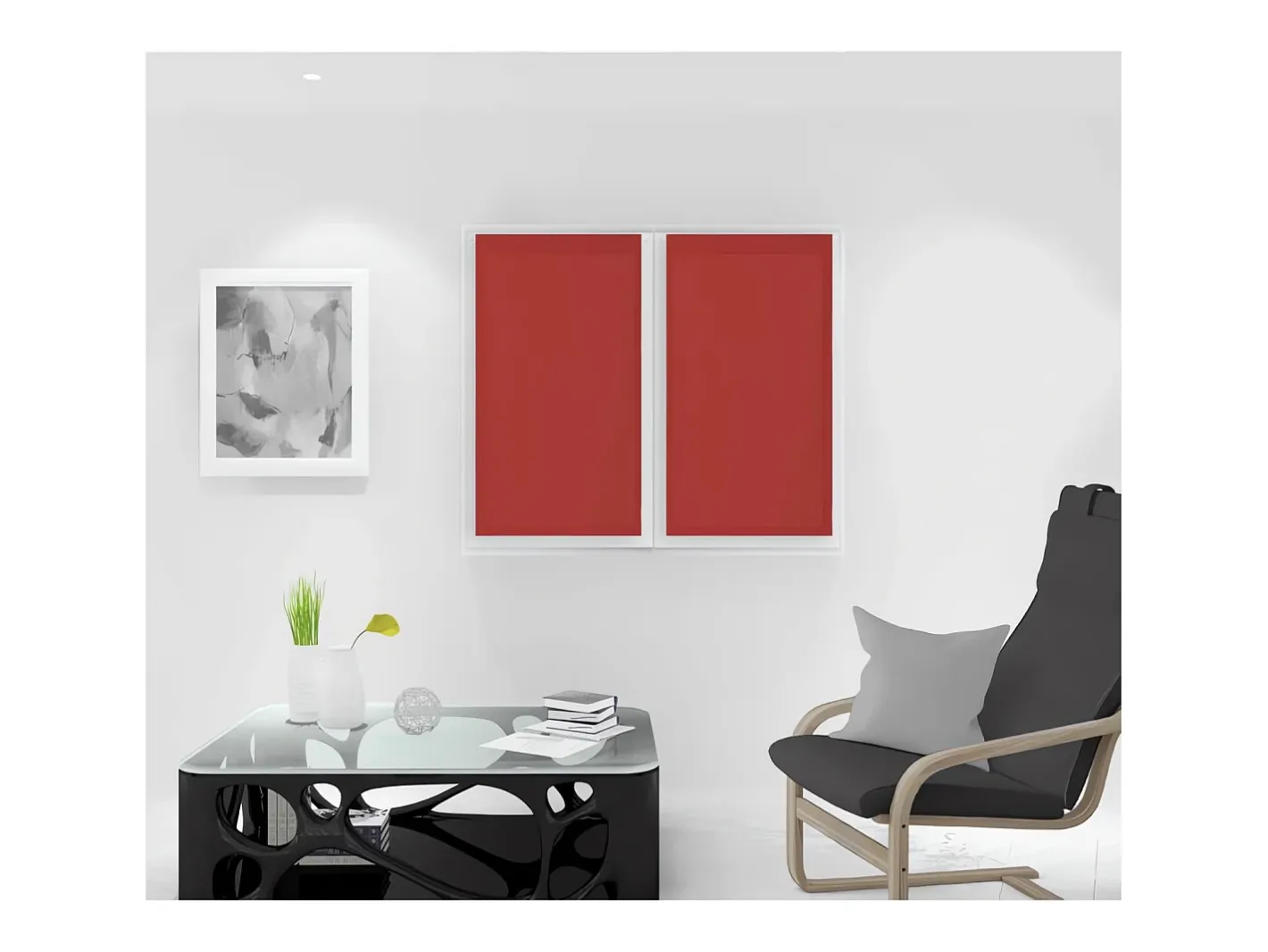 Soleil d'ocre Par de visillos para ventana 45x90 cm DOLLY Rojo Online