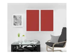 Soleil d'ocre Ropa De Casa-Par de visillos para ventana 90x120 cm DOLLY Rojo
