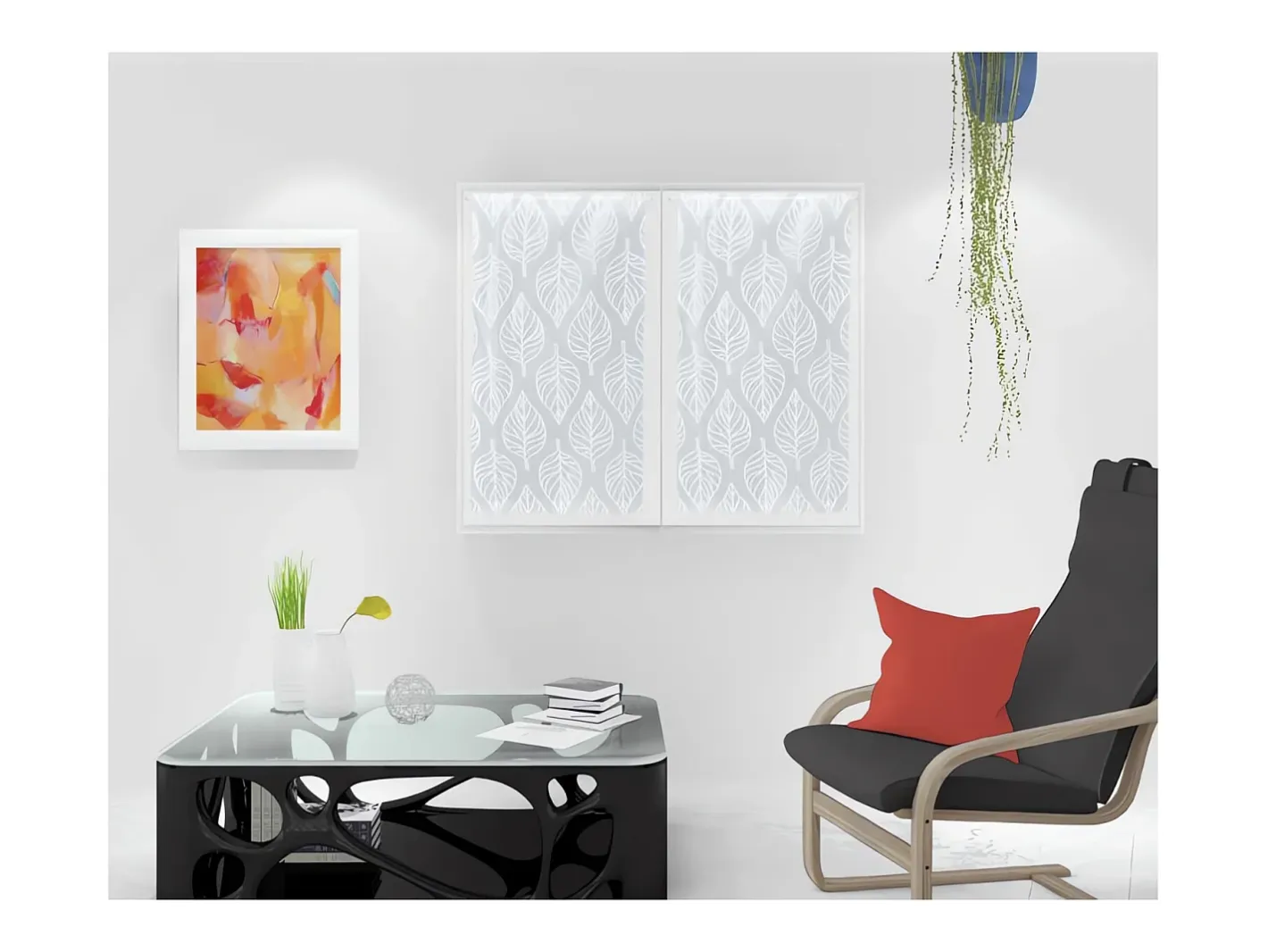 Soleil d'ocre Par de visillos para ventana 45x90 cm MAUD , por Blanco Clearance
