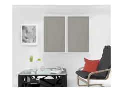 Soleil d'ocre Par de visillos para ventana 90x120 cm DOLLY taupe Topo Online