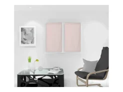 Soleil d'ocre Ropa De Casa-Par de visillos para ventana 45x90 cm DOLLY Rosa