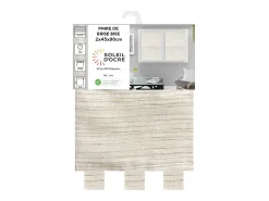 Online Soleil d'ocre Par de visillos para ventana 45x90 cm LINA, por Beige