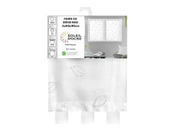 Best Soleil d'ocre Par de visillos para ventana 60x90 cm LAURENE, por Blanco