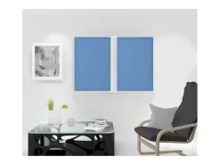 Soleil d'ocre Ropa De Casa-Par de visillos para ventana 60x90 cm DOLLY Azul