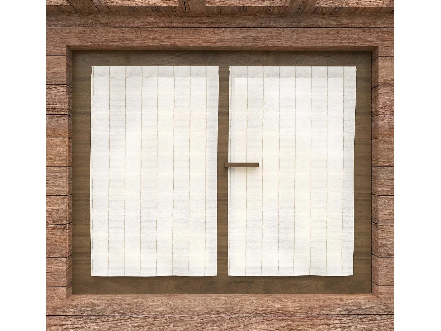 Soleil d'ocre Ropa De Casa-Par de visillos 60x90 cm CALI, por Blanco