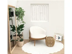 Soleil d'ocre Ropa De Casa-Par de visillos 45x90 cm CHARLOTTE, por Blanco