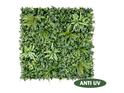 Vente-unique Panel Plantas Artificiales-Pared vegetal sintética , protección anti-UV, pack de 1m², DELVIN Verde