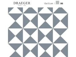 Draeger Pegatinas de azulejos 15 X 15 cm - Triángulos y blanco Gris Clearance