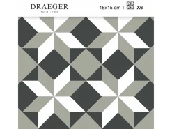 Discount Draeger Pegatinas de azulejos 15 X 15 cm - Estrellas geométricas Gris