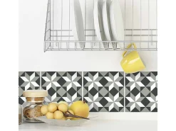 Discount Draeger Pegatinas de azulejos 15 X 15 cm - Estrellas geométricas Gris