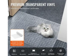 Sticker-Película de Protección de Alfombra, SucceBuy Alfombra Protectora para Gatos 38 cm × 1.10 m PVC Antiarañazos Antideslizante Transparente